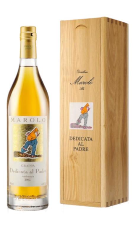 Grappa Dedicata al Padre Barriques 2012 Marolo Cassa Legno